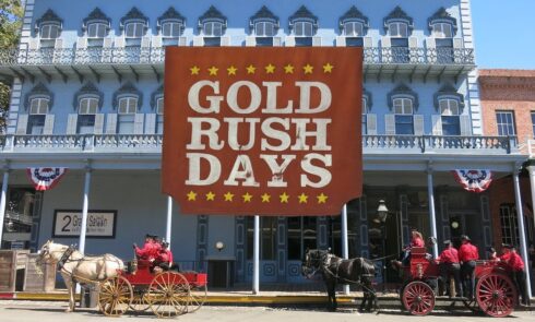 Gold Rush Days sign on building